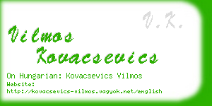 vilmos kovacsevics business card